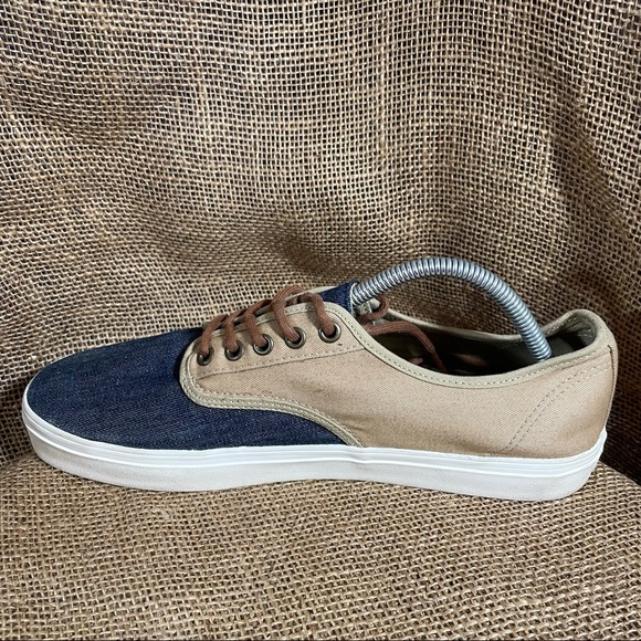 Vans Canvas Lo Two Tone Sneaker Blue Tan Lace up - Picture 3 of 13